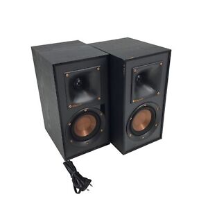 READ Pair of Klipsch R-41PM Bookshelf Powered Speakers Black