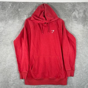 Gymshark Hoodie Men's Medium Red Pullover Sweatshirt Activewear Gym Training - Picture 1 of 8