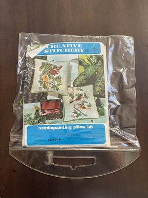 Kit de Funda de Almohada Pintura con Agujas Crewel Creativa de Colección 474A Cardinals Nuevo de Lote Antiguo Foto 1 de 4