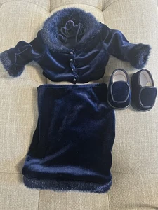 American Girl Puppenoutfit Twilight Holiday Navy Kleid 2000 - Bild 1 von 10