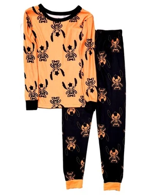 Disney Lilo & Stitch Niñas Manga Larga Halloween Esqueleto Dormir Set Pijama 8 Foto 1 de 2