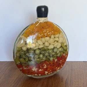 "Botella de vidrio con infusión de vinagre vegetal vintage decoración de cocina decorativa 9""" - Imagen 1 de 11
