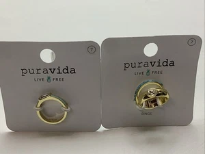 NEW Puravida LIVE FREE Lot of Size 7 Rings High Tide Stack & Miami Beach 2 Tone - Picture 1 of 10