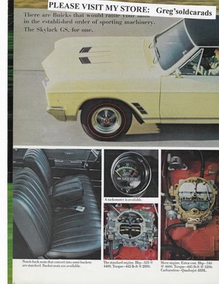Original 1966 Buick Buick Skylark Gran Sport two page  vintage print ad - Image 1 of 2