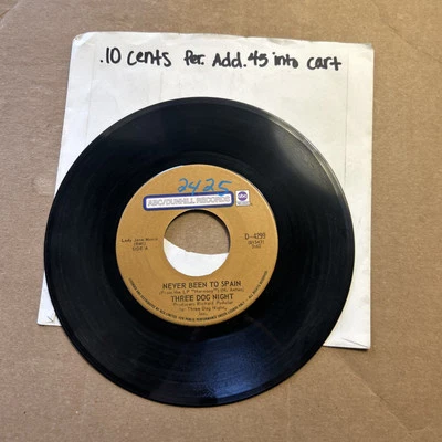 Three Dog Night Never Been To Spain/Peace Of Mind Abc dunhill 45 - Image 1 of 4