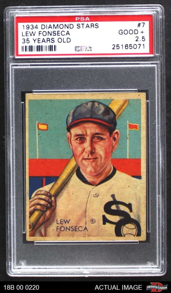 1935-36 Diamond Stars #7 Lew Fonseca White Sox PSA 2.5 - GD+ - Image 1 of 1