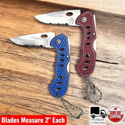 2 × New Folding Pocket Knife Lot. Classic Burgundy & Classic Blue Knife Lot - Image 1 of 3