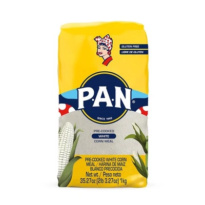 P.A.N. Harina de maíz blanco - precocida sin gluten (2 lb 3,27 OZ / paquete de 1) Foto 1 de 2