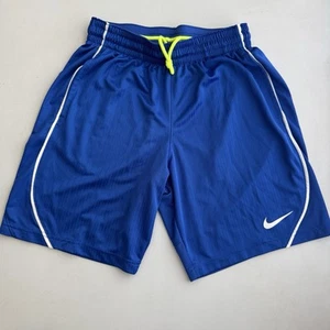 Pantaloncini lunghi Nike uomo Med blu bianco elastico neon coulisse basket atletico - Foto 1 di 6