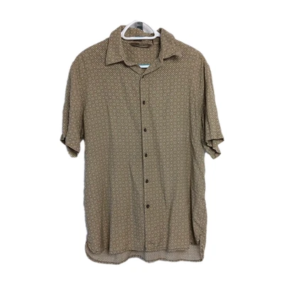 Axist Sirt Hombres L Botón Up Lunares Manga Corta Lavable Seda Verde Salvia Foto 1 de 4