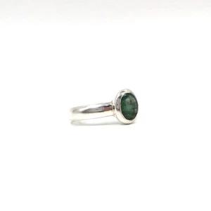 Anello in argento 925 smeraldo verde 1,01 ct anello a fascia solitario... - Foto 1 di 16