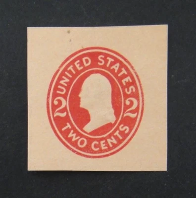 US Stamped Envelope U413f 2c 1907-16 Cut Square Carmine on Oriental Buff - Image 1 of 2