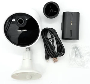SimpliSafe Outdoor Wireless Security Camera 1080P White w/ Third Party Base - Picture 1 of 4