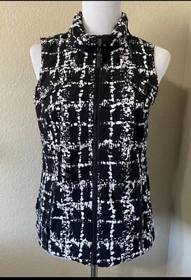 Chaleco Chicos Zenergy Talla 0 Mujer REVERSIBLE Negro BLANCO Cremallera Completa Ligero Foto 1 de 4