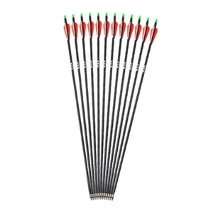 6PCS 32'' SP500 Archery Carbon Arrows For Recurve Compound Bow Hunting Shooting - Picture 1 of 8