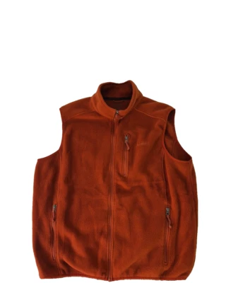 LL Bean Vest Mens XL Orange PolarTec Fleece Sleeveless Full Zip - Image 1 of 4