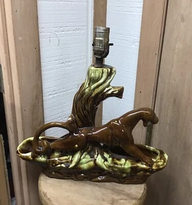 Vintage Phil-Mar Art Brown Panther Lamp Jaguar Mid-Century Modern MCM - Picture 1 of 12