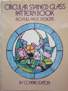 Circular Stained Glass Pattern Book VTG Dover C Eaton 60 Designs Full Page Color - Picture 1 of 12
