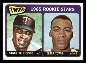 1965 Topps Twins Rookie Stars #201 en muy buen estado Sandy Valdespino/Cesar Tovar Minnesota - Imagen 1 de 2