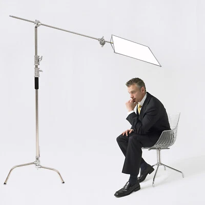 Heavy Duty 330cm Light Reflector Tripod C Stand with Boom Arm for Aputure Godox - Image 1 of 4