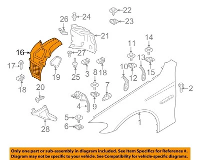 Guardabarros delantero izquierdo BMW OEM 11-16 550i xDrive 51717186727 Foto 1 de 2