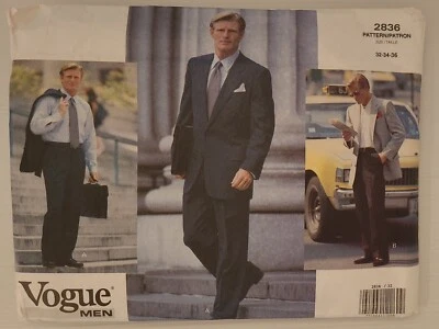Vogue Men Sewing Pattern 2836, Men's Jacket & Pants, Size 32 - 36 Cut to Size 36 - Image 1 of 4