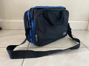 Samsonite Laptop Notebook Case Travel Bag Briefcase - Black, Blue & Orange Nylon - Picture 1 of 12