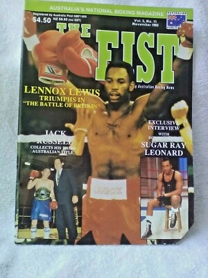  BOXING MAGAZINE THE FIST 1993 NOV 50 PAGES LENNOX LEWIS SUGAR RAY LEONARD - Image 1 of 3