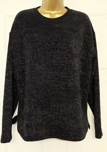 Ex M&S Textured Sparkle Crew Neck Sweatshirt Jumper Size M - Picture 1 of 4