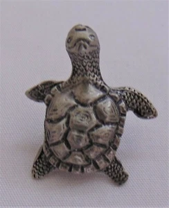 Vintage Pewter Turtle Lapel Pin Brooch New - Picture 1 of 3
