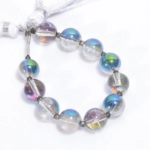 Piedras preciosas de cuarzo arco iris natural forma redonda cuentas lisas 8X8 mm hilo 4" E-3197 - Imagen 1 de 1