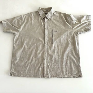 Vtg Orvis Trout Bum Waffle Knit Grid Button Up Shirt XXL Cotton Fishing Western - Picture 1 of 10