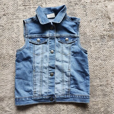 Chaleco vaquero azul abotonado Crazy 8 niñas talla 7-8 Foto 1 de 3