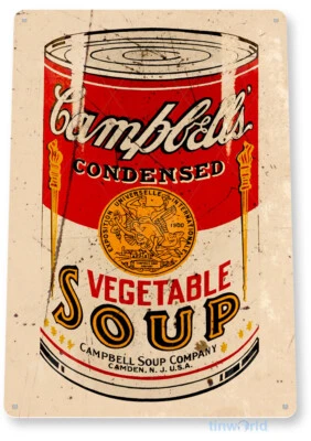 TIN SIGN Campbell's Vegetable Soup, Retro Can, Farm, Cottage, Kitchen Decor A906 - Image 1 of 2