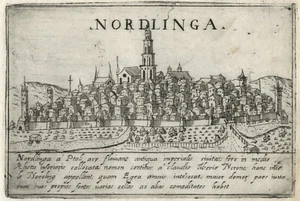 Mapa "Nordlinga" (Nördlingen-Alemania) Francesco Valegio-D. Rascicotti, c.1598 - Imagen 1 de 2