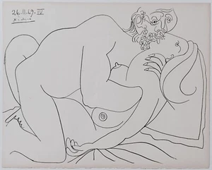 Pablo PICASSO: Coppie e nudi femminili, 1969, edizione, Atelier Mourlot - Picture 1 of 2