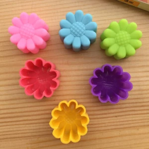 5Pcs 5cm Sunflower Flower Jelly Pudding Mold Muffin Cake Cup Cake Baking Molds! - Picture 1 of 7