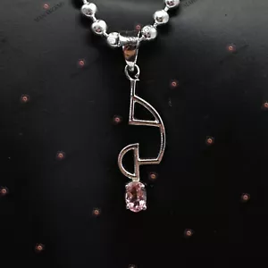 1.70g Natural Pink Tourmaline Pendant – Certified 925 Silver Designer Necklace - Imagen 1 de 6