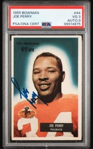 1955 Bowman Joe Perry Signed Football Card PSA 3 DNA Certified Auto 9 HOF - Picture 1 of 3