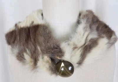 De colección Estola de Piel Genuina Sable Bufanda Envoltura Boa Mod Abotonado Suéter Abrigo Cuello Foto 1 de 4