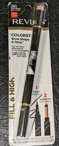 Revlon Colorstay Shape & Glow Eye Brow Marker and Highlighter, Dark Brown 260 - Picture 1 of 3