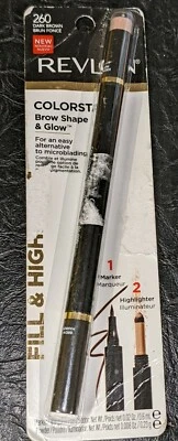 Revlon Colorstay Shape & Glow Eye Brow Marker and Highlighter, Dark Brown 260  - Image 1 of 3