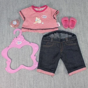 BABY BORN Zapf Creation Doll Fashion Clothes Outfit Stripe Top Jeans | Extra Set - Bild 1 von 20