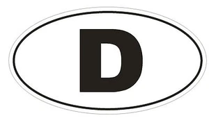 D Deutschland Ländercode Oval Stoßstange Aufkleber oder Helm Aufkleber D888 Euro Oval - Bild 1 von 1
