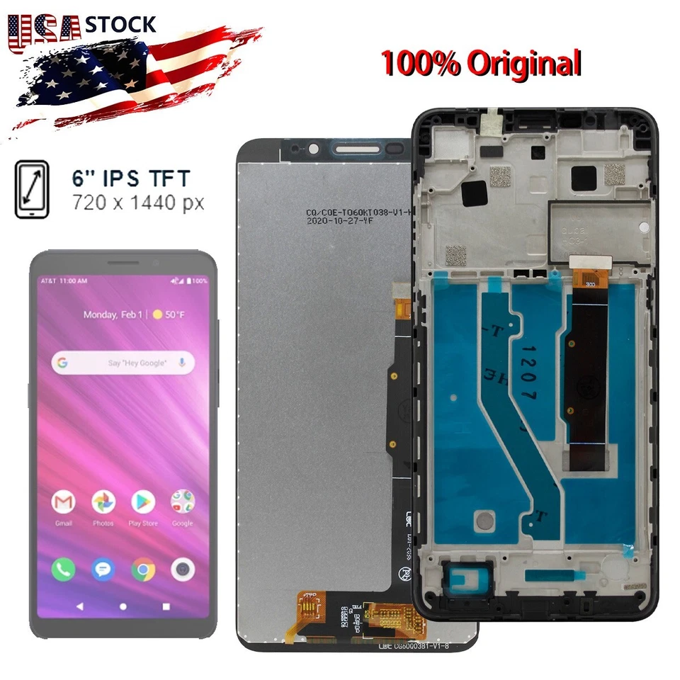 Conjunto de digitalizador de pantalla táctil con pantalla LCD OEM + marco para Alcatel Axel 5004R Foto 1 de 4