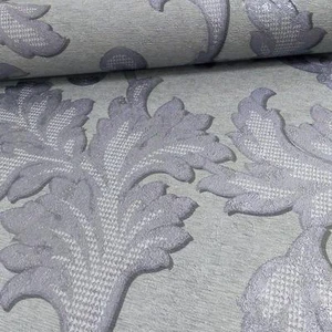 GRANDECO PERGAMENA DAMASK LEAF MOTIF TEXTURED GLITTER WALLPAPER ROLL SILVER - Picture 1 of 1