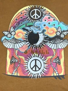Oneill T Shirt Adult L Hippie Peace Mushroom Butterfly Burnt Orange #9042 - Picture 1 of 7