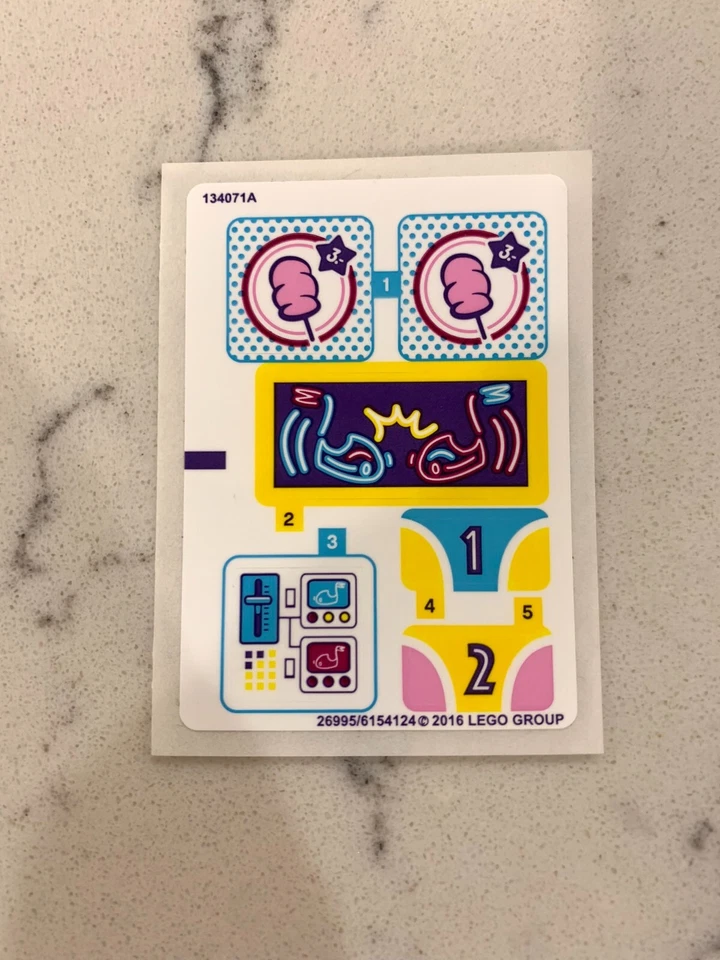 LEGO STICKER SHEET for 41133 Amusement Park Bumper Cars, New & Genuine - Image 1 of 1