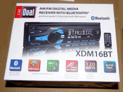 Car Stereo 120 Watts AM FM Digital Media Receiver Bluetooth USB MP3 - Image 1 of 4