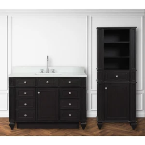 48 Design Element Winston WN-48-ES Single Sink White Quartz Top Espresso Vanity - Picture 1 of 4